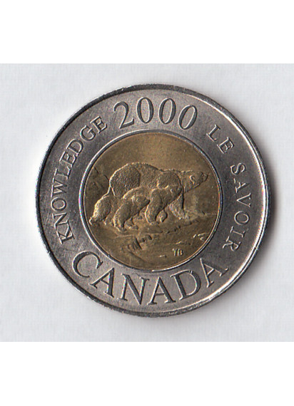 2000 - 2 Dollari Bimetallica Canada famiglia Orsi